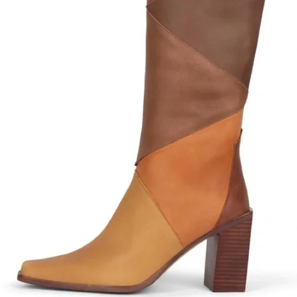 New Jeffrey Campbell x Free People Calimity KP Patchwork Colorblock Tall Leather - Picture 10 of 12